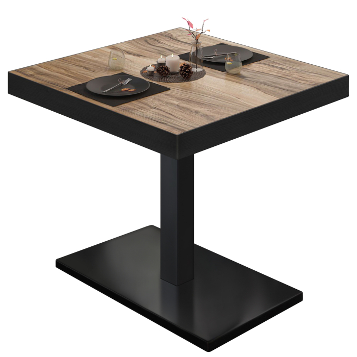 BM | Bistrotafel | B:D:H 80 x 80 x 77 cm | Sheesham / Zwart | Vierkant