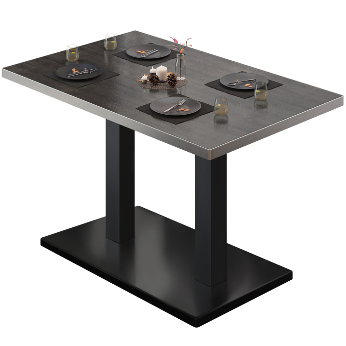 BM | Stół bistro | W:D:H 130 x 80 x 75 cm | Wenge / Czarny | Prostokątny