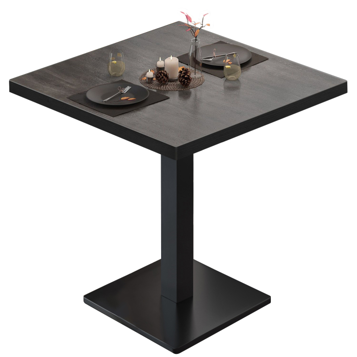 BM | Stół bistro | W:D:H 70 x 70 x 75 cm | Wenge / Czarny | Kwadratowy