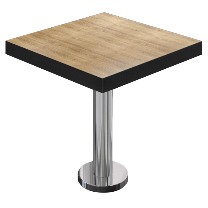 BML | Table Bistro | 60 x 60 x 77 cm | Carré | Chêne / Acier inoxydable