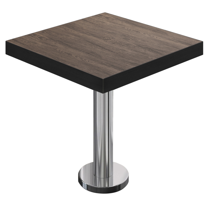 BML | Table Bistro | 60 x 60 x 77 cm | Carré | Light Wenge / Acier inoxydable