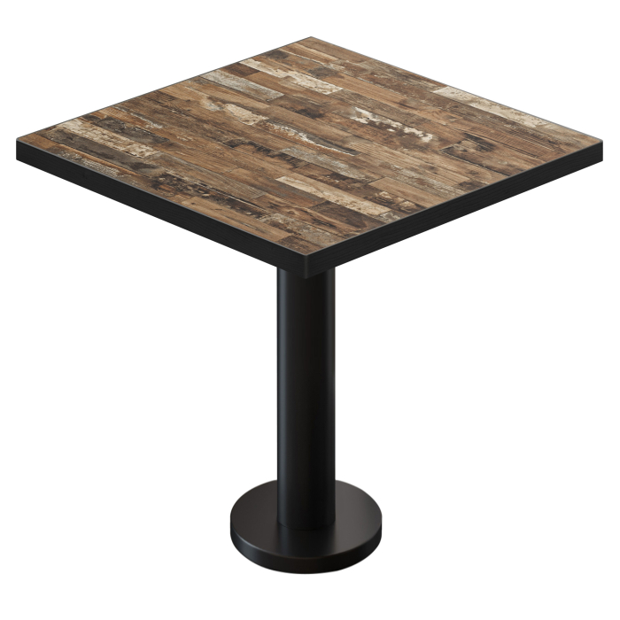 BML | Bistrobord | 70 x 70 x 74,5 cm | Firkantet | Vintage gammel / svart