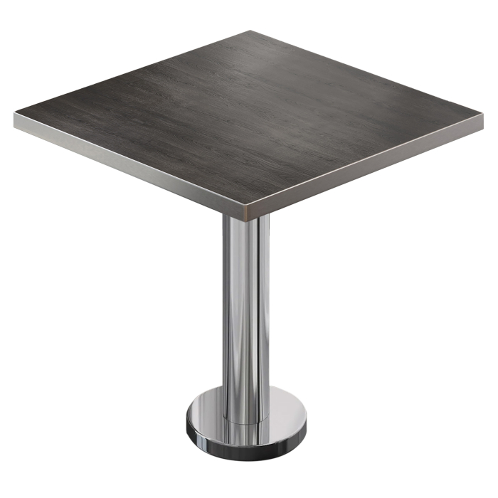 BML | Bistro Tisch | 70 x 70 x 74,5 cm | Quadratisch | Edelstahl Rand | Wenge / Edelstahl