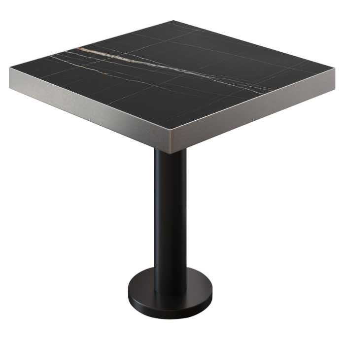 BML | Bistrobord | 70x70x77cm | Firkantet | Svart marmor/svart