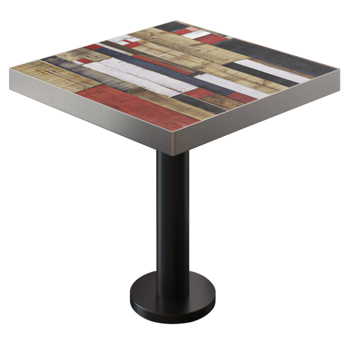 BML | Bistrobord | 70x70x77cm | Firkantet | Vintage fargerik / svart