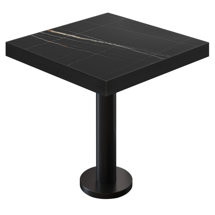 BML | Tavolo da bistrot | 80 x 80 x 77 cm | Quadrato | Marmo nero / Nero