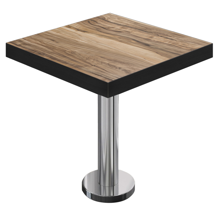 BML | Tavolo da bistrot | 80 x 80 x 77 cm | Quadrato | Sheesham / acciaio inox