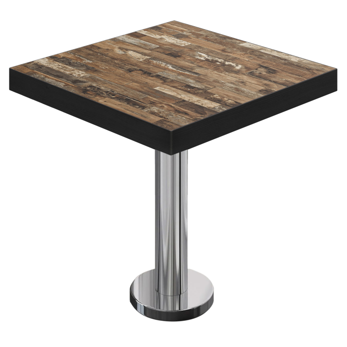 BML | Tavolo da bistrot | 80 x 80 x 77 cm | Quadrato | Vintage Old / Acciaio inox