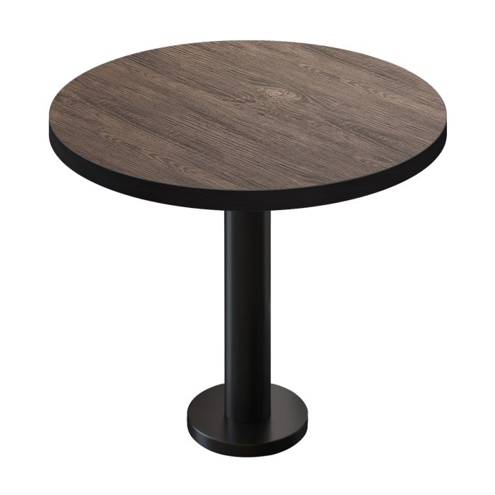 BML | Bistrotisch | Ø:H 80 x 75 cm | Light Wenge / Schwarz | Rund | Schwarzer Rand