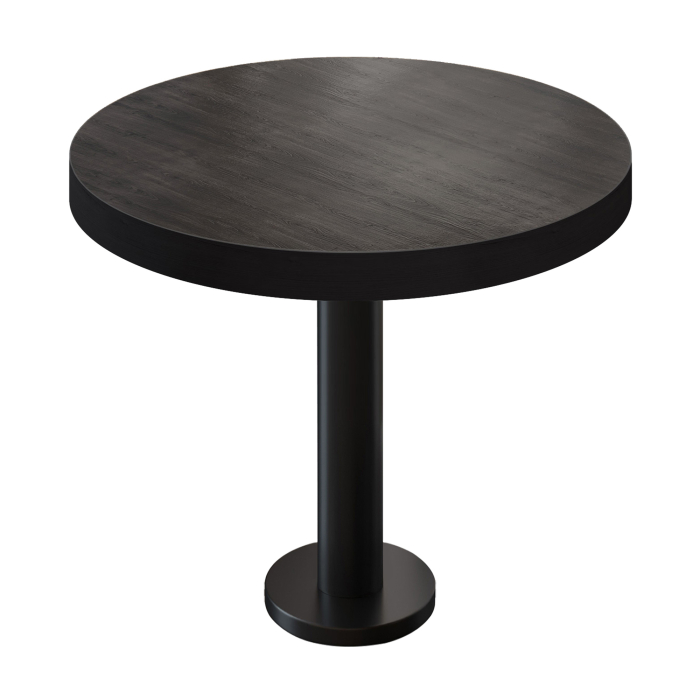 BML | Bistrotisch | Ø:H 80 x 77 cm | Wenge / Schwarz | Rund | Schwarzer Rand