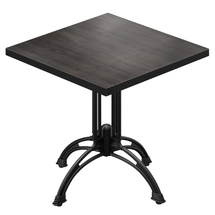 BMLG | Bistro Tisch | 60 x 60 x 75 cm | Quadratisch | Schwarzer Rand | Wenge / Schwarz