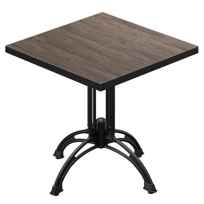 BMLG | Bistro Tisch | 70 x 70 x 75 cm | Quadratisch | Schwarzer Rand | Light Wenge / Schwarz