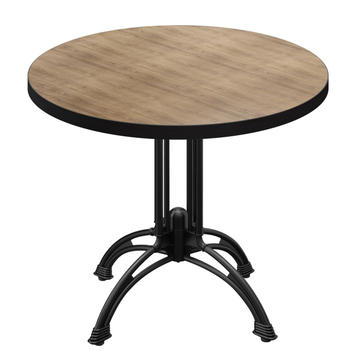 BMLG | Tavolo Bistro | Ø 70 x 75 cm | Rotondo | Bordo Nero | Rovere / Nero