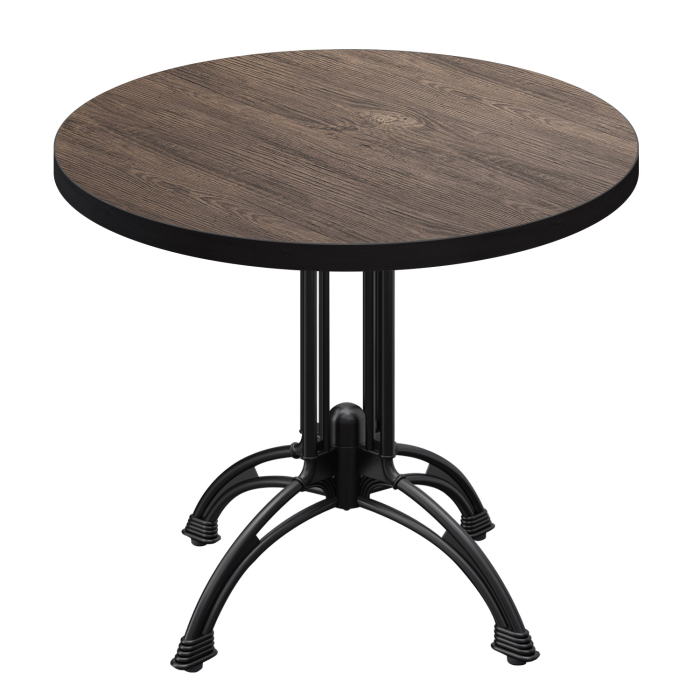 BMLG | Mesa de Bistro | Ø 70 x 75 cm | Redonda | Borde Negro | Wengué Claro / Negro