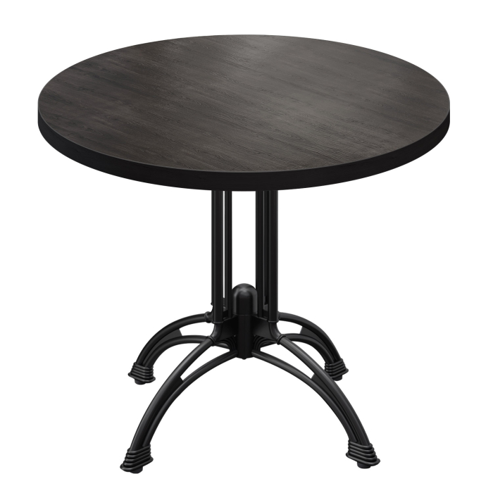 BMLG | Mesa Bistro | Ø 70 x 75 cm | Redonda | Borde Negro | Wengué / Negro