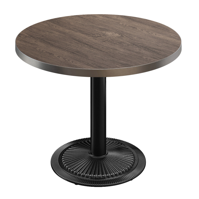 BMX | Bistro Bord | Ø 70 x 78,5 cm | Rund | Rostfritt stål Rand | Ljus Wenge / Svart