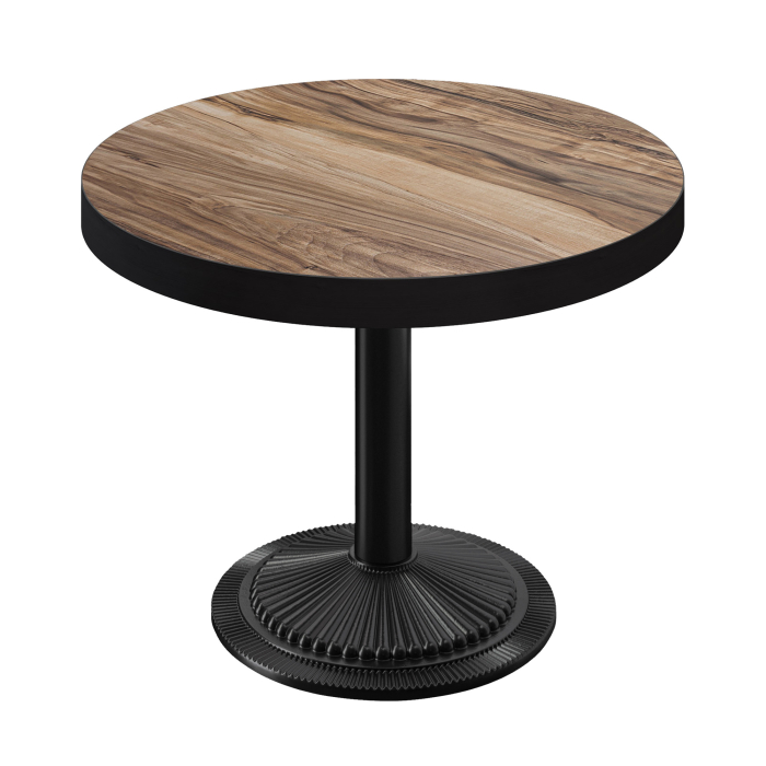 BMX | Tavolo Bistro | Ø 70 x 81 cm | Rotondo | Bordo Nero | Sheesham / Nero