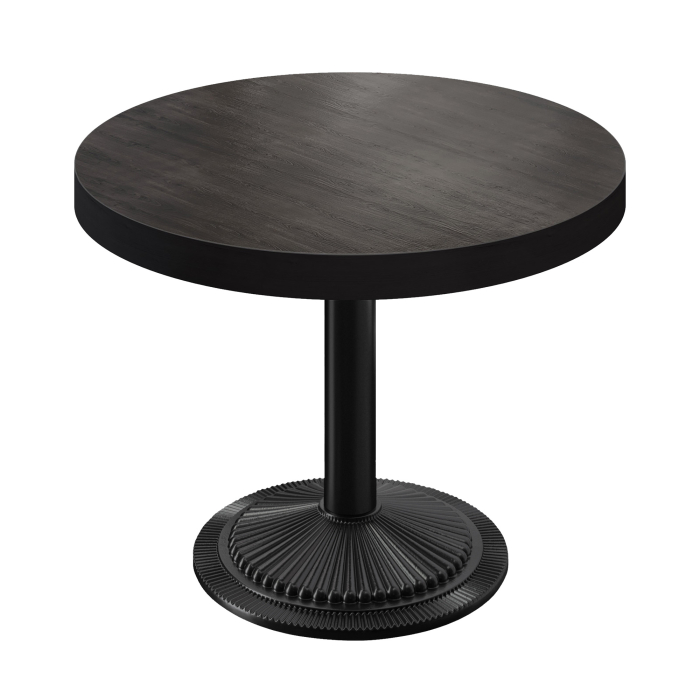 BMX | Bistro-pöytä | Ø 80 x 81 cm | Pyöreä | Musta reunus | Wenge-musta / Musta