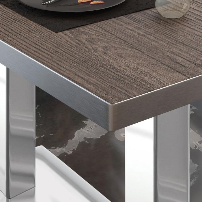 BM | Bistro salongbord | B:D:H 120 x 70 x 41 cm | Lett wenge / rustfritt stål