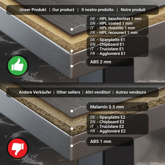 BM | Bistro Stehtabell | 110 x 60 x 108 cm | Rektangulær | Rustfritt stål kant | Wenge / Svart BM | Bistro Stehtabell | 110 x 60 x 108 cm | Rektangulær | Rustfritt stål kant | Wenge / Svart