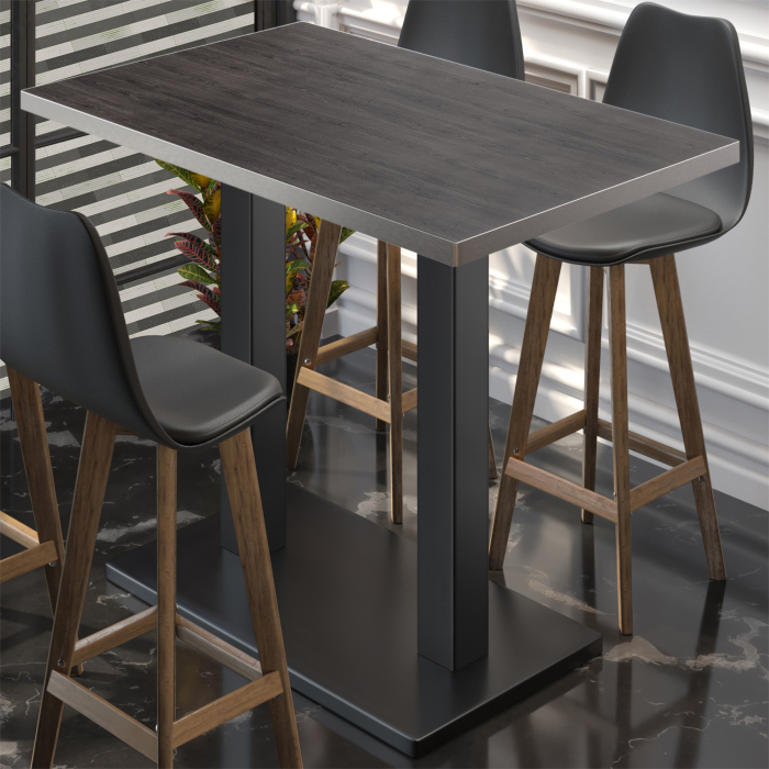 BM | Bistro Stehtabell | 110 x 60 x 108 cm | Rektangulær | Rustfritt stål kant | Wenge / Svart BM | Bistro Stehtabell | 110 x 60 x 108 cm | Rektangulær | Rustfritt stål kant | Wenge / Svart