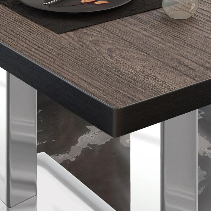 BM | Bistro salongbord | B:D:H 120 x 70 x 41 cm | Lett wenge / rustfritt stål BM | Bistro salongbord | B:D:H 120 x 70 x 41 cm | Lett wenge / rustfritt stål