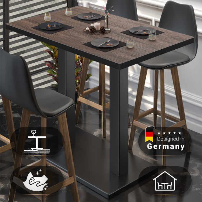 BM | Bistro Stehtisch | 110 x 60 x 108 cm | Rektangulær | Svart kant | Lys Wenge / Svart BM | Bistro Stehtisch | 110 x 60 x 108 cm | Rektangulær | Svart kant | Lys Wenge / Svart