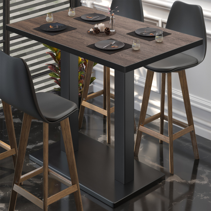 BM | Bistro Stehtisch | 110 x 60 x 108 cm | Rektangulær | Svart kant | Lys Wenge / Svart BM | Bistro Stehtisch | 110 x 60 x 108 cm | Rektangulær | Svart kant | Lys Wenge / Svart
