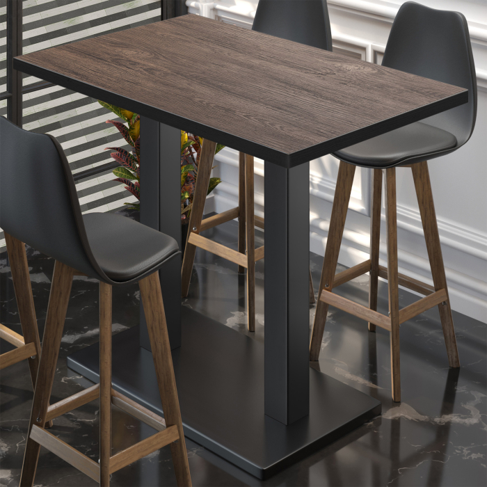 BM | Bistro Stehtisch | 110 x 60 x 108 cm | Rektangulær | Svart kant | Lys Wenge / Svart BM | Bistro Stehtisch | 110 x 60 x 108 cm | Rektangulær | Svart kant | Lys Wenge / Svart