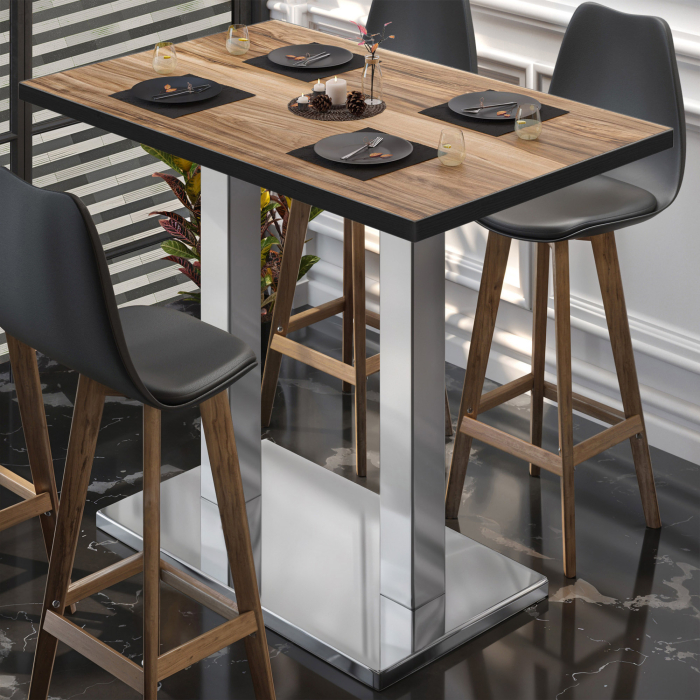 BM | Bistro Steh Bord | 110 x 60 x 108 cm | Rektangulær | Svart kant | Sheesham / Rustfritt stål BM | Bistro Steh Bord | 110 x 60 x 108 cm | Rektangulær | Svart kant | Sheesham / Rustfritt stål