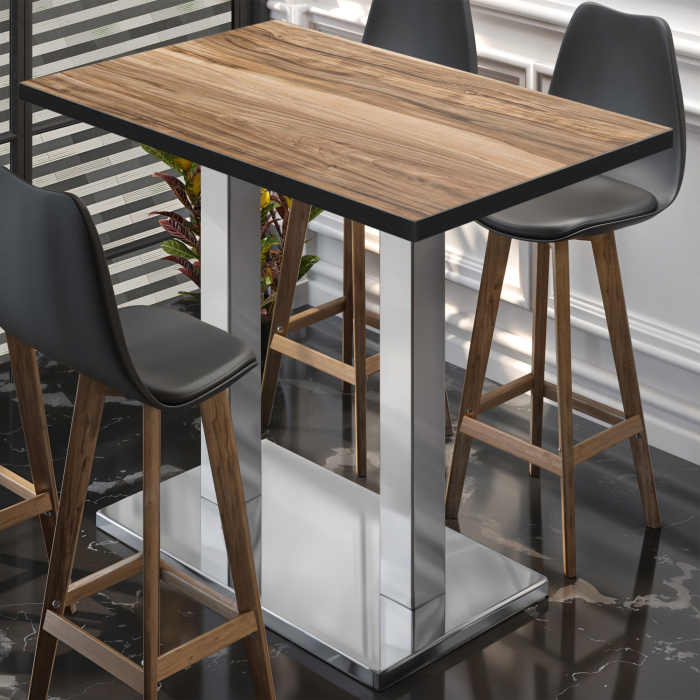 BM | Bistro Steh Bord | 110 x 60 x 108 cm | Rektangulær | Svart kant | Sheesham / Rustfritt stål BM | Bistro Steh Bord | 110 x 60 x 108 cm | Rektangulær | Svart kant | Sheesham / Rustfritt stål