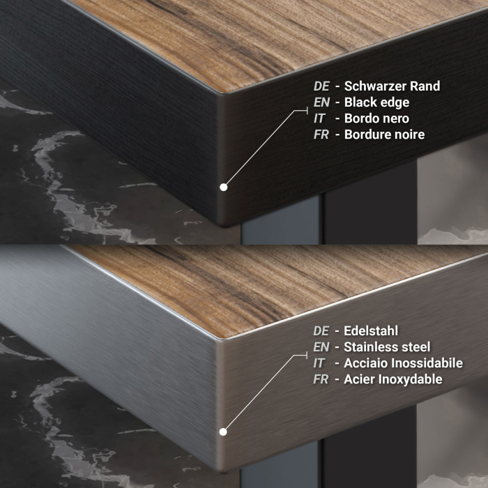 BM | Bistro Stehbord | 110 x 60 x 108 cm | Rektangulær | Svart kant | Sheesham / Svart BM | Bistro Stehbord | 110 x 60 x 108 cm | Rektangulær | Svart kant | Sheesham / Svart