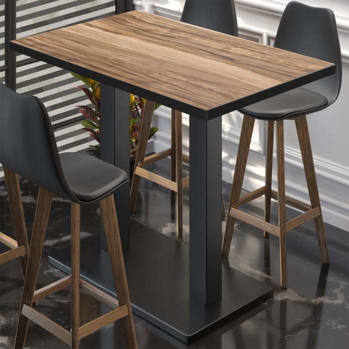 BM | Bistro Stehbord | 110 x 60 x 108 cm | Rektangulær | Svart kant | Sheesham / Svart BM | Bistro Stehbord | 110 x 60 x 108 cm | Rektangulær | Svart kant | Sheesham / Svart