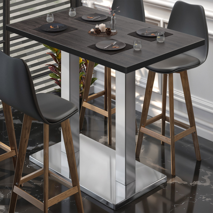 MBM | Bistro Stehtisk | 120 x 70 x 107,5 cm | Melamin | Wenge / Rustfritt stål MBM | Bistro Stehtisk | 120 x 70 x 107,5 cm | Melamin | Wenge / Rustfritt stål