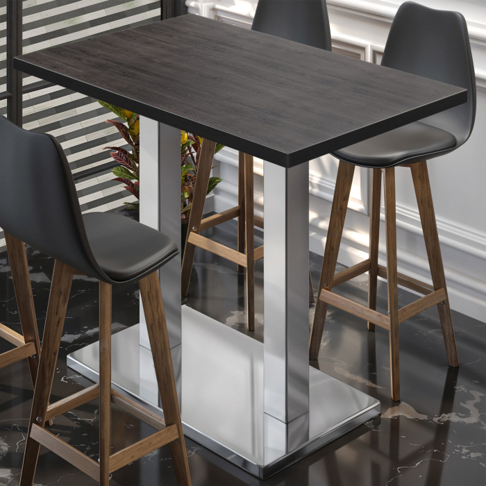 MBM | Bistro Stehtisk | 120 x 70 x 107,5 cm | Melamin | Wenge / Rustfritt stål MBM | Bistro Stehtisk | 120 x 70 x 107,5 cm | Melamin | Wenge / Rustfritt stål