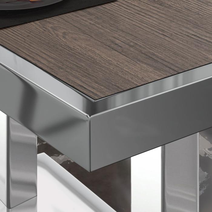 BM | Sofabord til bistro | B:D:H 110 x 60 x 41 cm | Light Wenge / Rustfritt stål