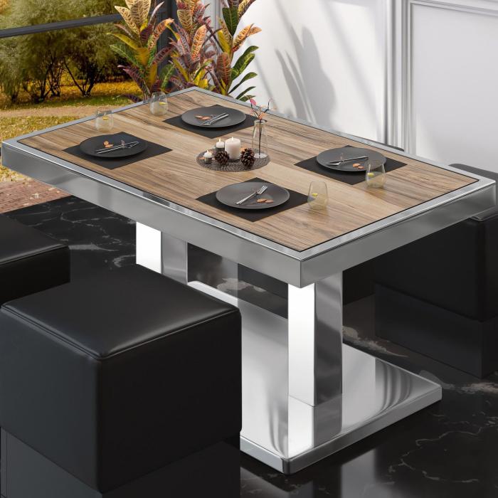 BM | Sofabord til bistro | B:D:H 110 x 60 x 41 cm | Sheesham / Rustfritt stål BM | Sofabord til bistro | B:D:H 110 x 60 x 41 cm | Sheesham / Rustfritt stål