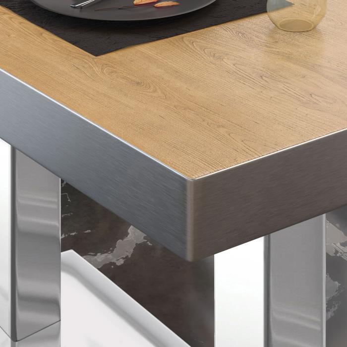BM | Bistro salongbord | B:D:H 120 x 70 x 41 cm | Eik / rustfritt stål BM | Bistro salongbord | B:D:H 120 x 70 x 41 cm | Eik / rustfritt stål