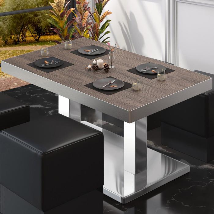 BM | Bistro salongbord | B:D:H 120 x 70 x 41 cm | Lett wenge / rustfritt stål BM | Bistro salongbord | B:D:H 120 x 70 x 41 cm | Lett wenge / rustfritt stål
