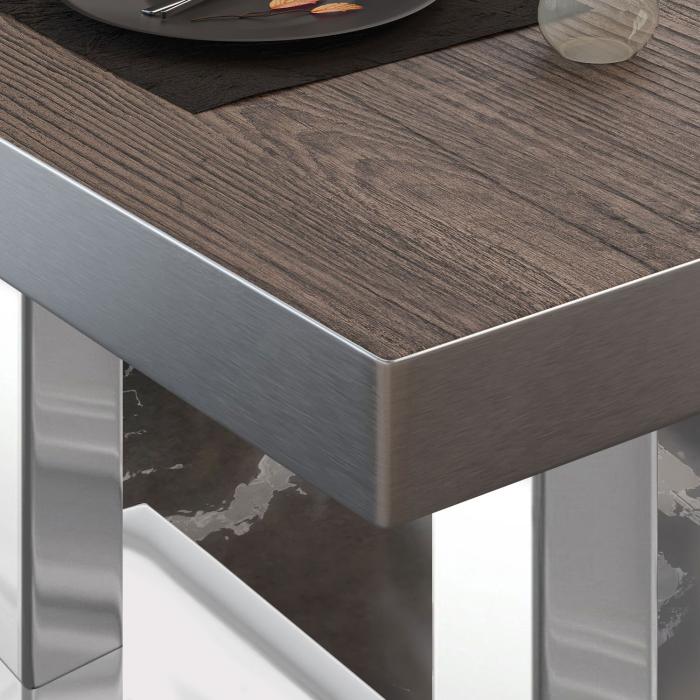 BM | Bistro salongbord | B:D:H 120 x 70 x 41 cm | Lett wenge / rustfritt stål BM | Bistro salongbord | B:D:H 120 x 70 x 41 cm | Lett wenge / rustfritt stål