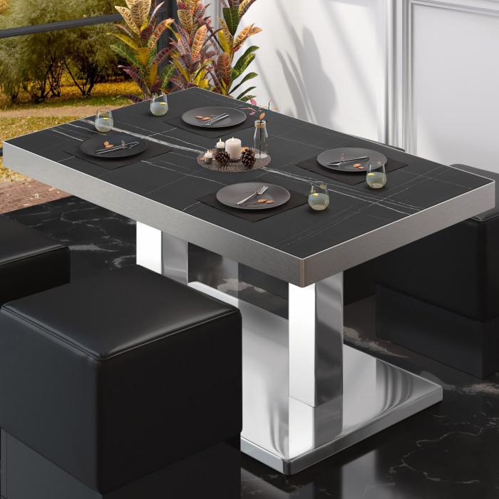 BM | Bistro-loungebord | B:D:H 120 x 70 x 41 cm | Sort marmor / Sort BM | Bistro-loungebord | B:D:H 120 x 70 x 41 cm | Sort marmor / Sort