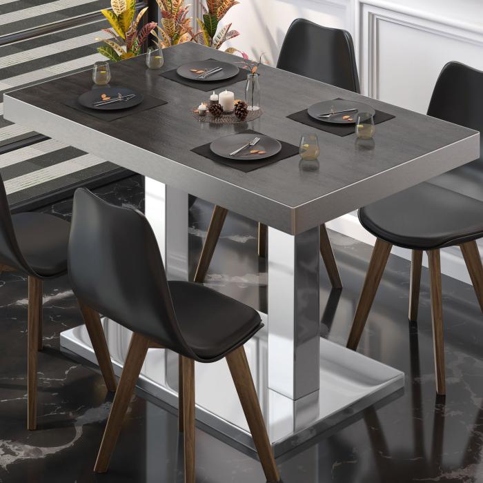 BM | Bistrobord | B:D:H 120 x 70 x 77 cm | Wenge / rustfritt stål | Rektangulær BM | Bistrobord | B:D:H 120 x 70 x 77 cm | Wenge / rustfritt stål | Rektangulær