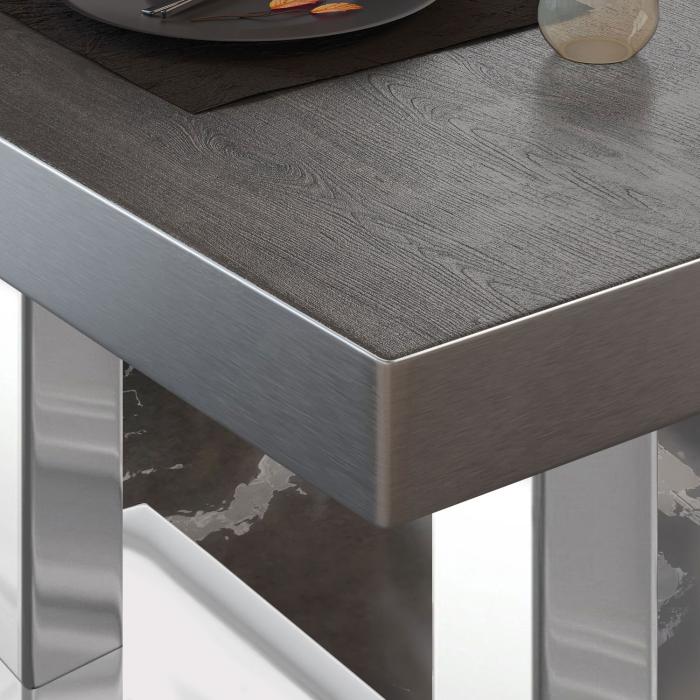 BM | Bistrobord | B:D:H 120 x 70 x 77 cm | Wenge / rustfritt stål | Rektangulær BM | Bistrobord | B:D:H 120 x 70 x 77 cm | Wenge / rustfritt stål | Rektangulær