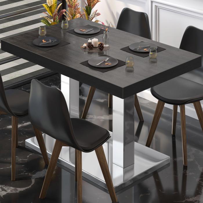 BM | Bistrobord | B:D:H 120 x 70 x 77 cm | Wenge / rustfritt stål | Rektangulær BM | Bistrobord | B:D:H 120 x 70 x 77 cm | Wenge / rustfritt stål | Rektangulær