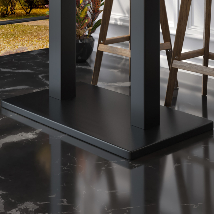 BM | Bistro Stehtisk | 110 x 60 x 110 cm | Rektangulær | Svart kant | Lys Wenge / Svart