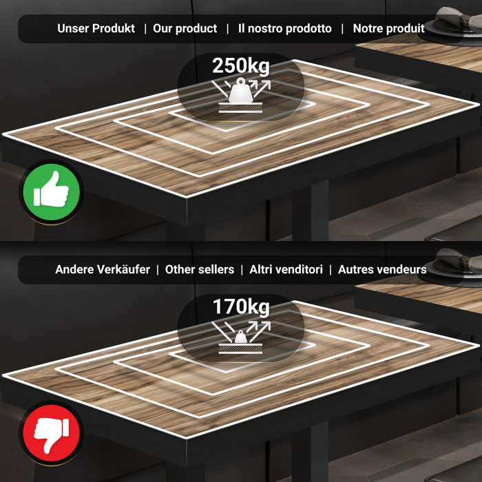 BM | Bistro Steintabell | 110 x 60 x 110 cm | Rektangulær | Svart kant | Sheesham / svart BM | Bistro Steintabell | 110 x 60 x 110 cm | Rektangulær | Svart kant | Sheesham / svart
