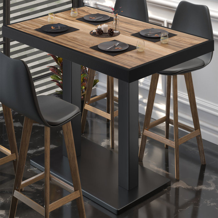 BM | Bistro Steintabell | 110 x 60 x 110 cm | Rektangulær | Svart kant | Sheesham / svart BM | Bistro Steintabell | 110 x 60 x 110 cm | Rektangulær | Svart kant | Sheesham / svart