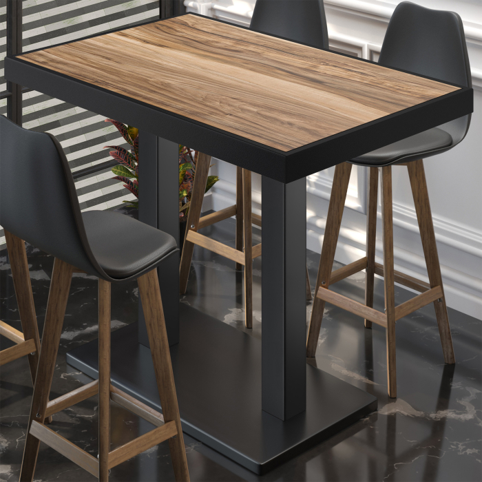 BM | Bistro Steintabell | 110 x 60 x 110 cm | Rektangulær | Svart kant | Sheesham / svart BM | Bistro Steintabell | 110 x 60 x 110 cm | Rektangulær | Svart kant | Sheesham / svart