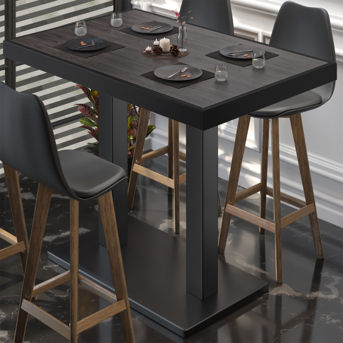 BM | Bistro Stehtisk | 120 x 70 x 110 cm | Rektangulær | Svart kant | Wenge / Svart BM | Bistro Stehtisk | 120 x 70 x 110 cm | Rektangulær | Svart kant | Wenge / Svart