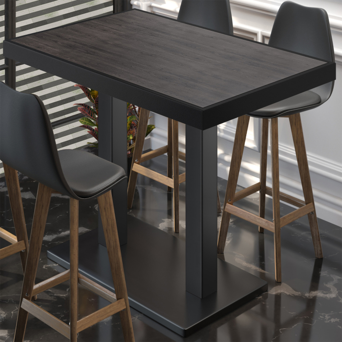 BM | Bistro Stehtisk | 120 x 70 x 110 cm | Rektangulær | Svart kant | Wenge / Svart BM | Bistro Stehtisk | 120 x 70 x 110 cm | Rektangulær | Svart kant | Wenge / Svart